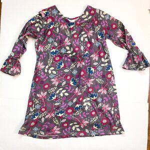 Hanna Andersson Gray Floral Dress, Size 12